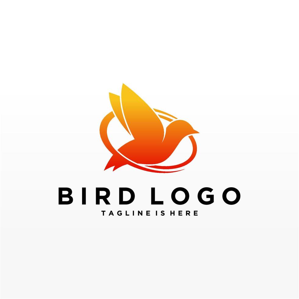 plantilla de vector de diseño de logotipo de pájaro abstracto. icono de símbolo de concepto de tecnología empresarial de logotipo de paloma creativa.