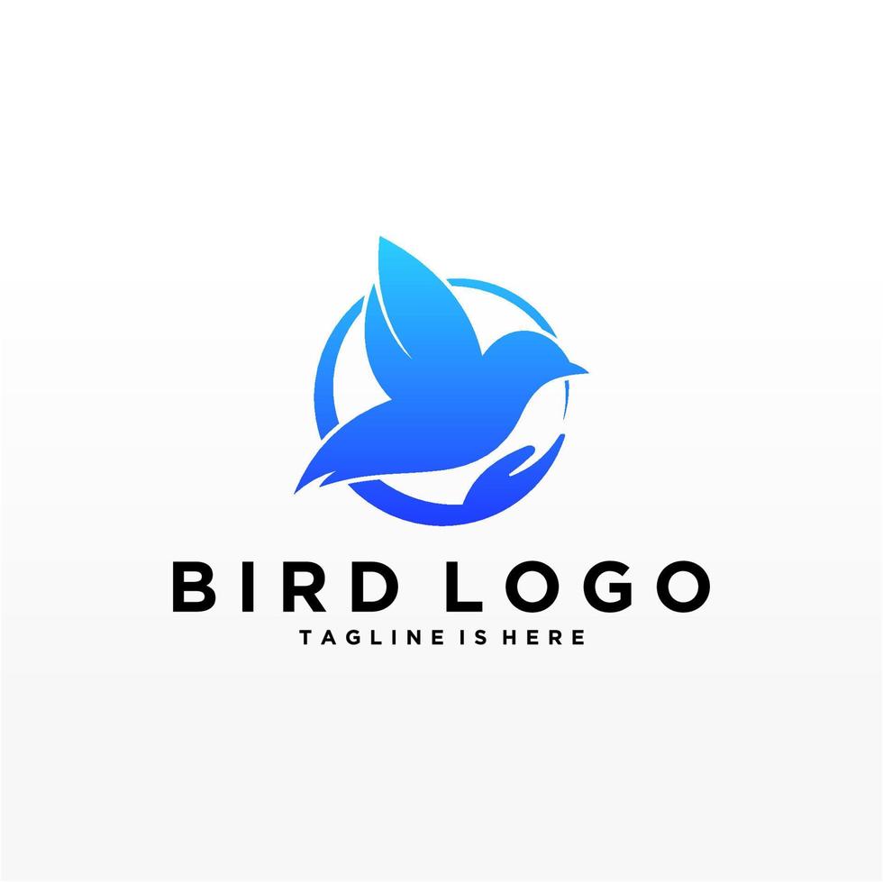 Abstract Bird Logo design vector template. Creative Dove Logotype business technology concept symbol icon.