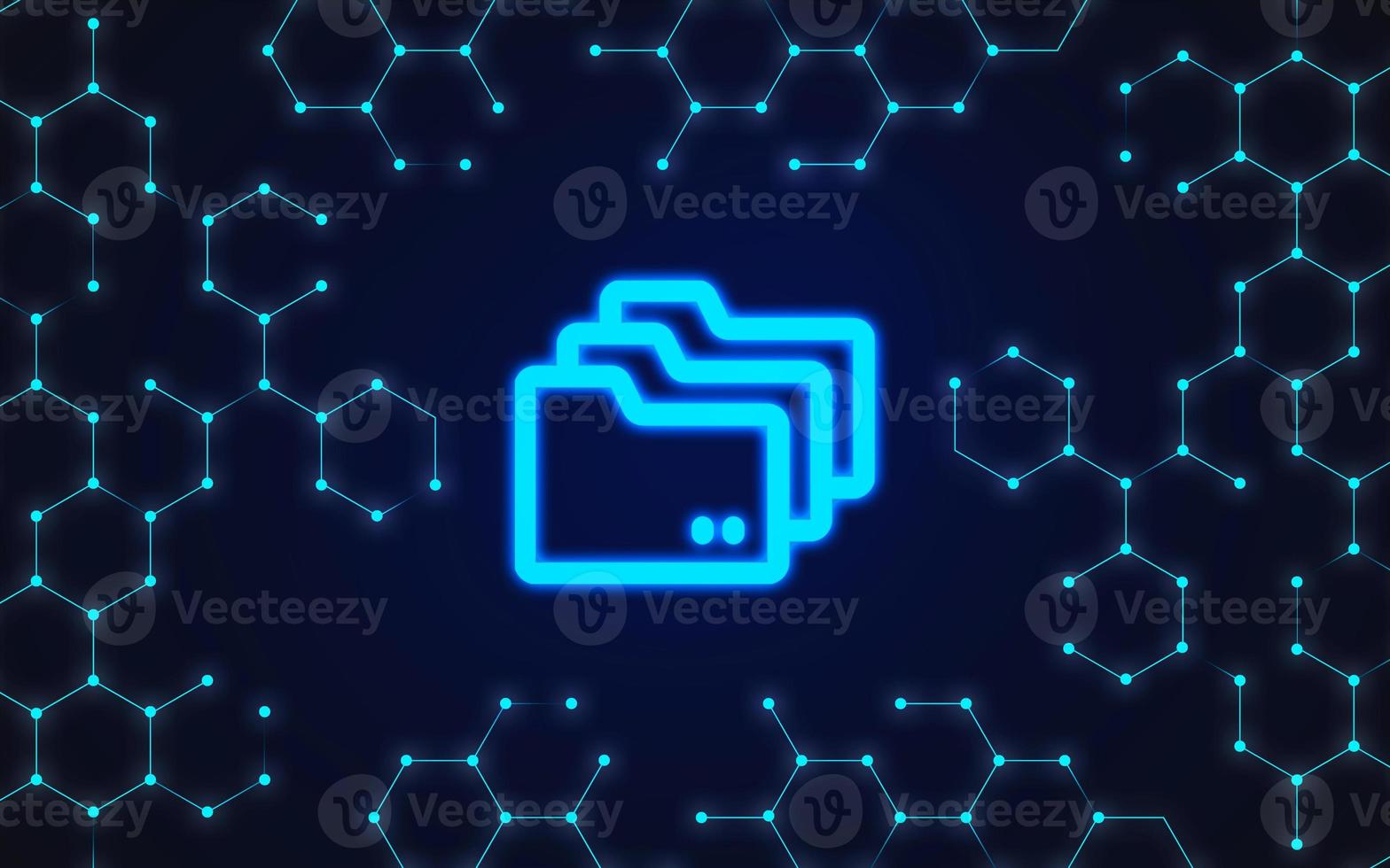 Safe Files on the Internet. Cyberspace with data. photo