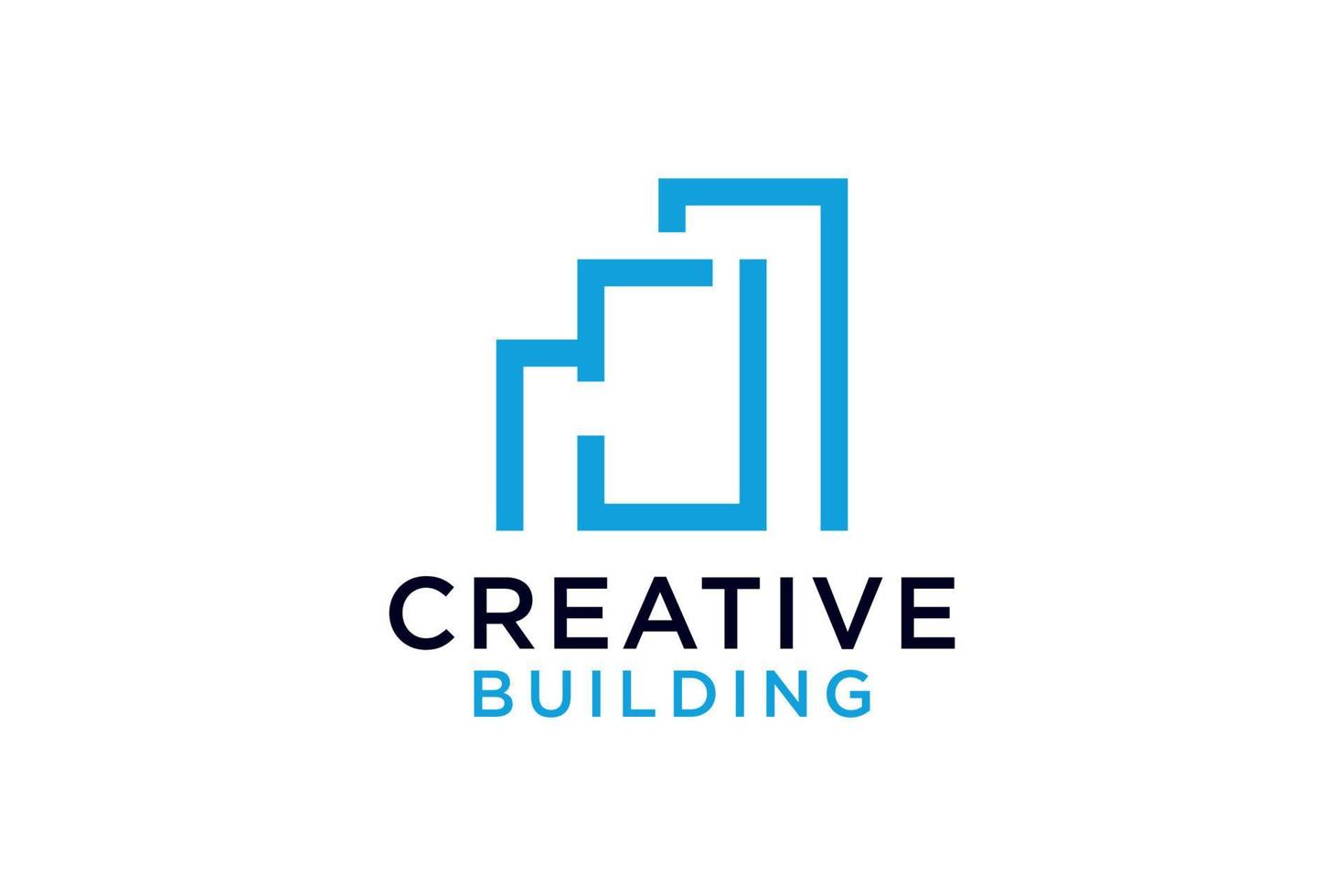 Letter AZ With Building For Construction Company Logo vector design template