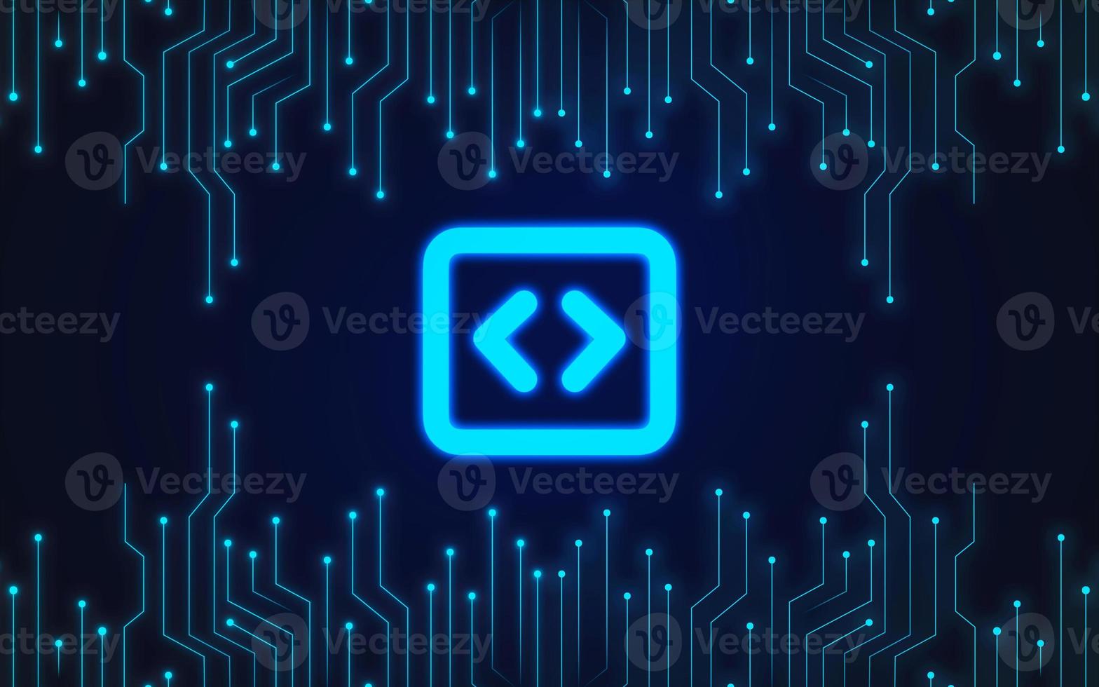 Cybernetic background with coding sign. A modern approach to the world. photo