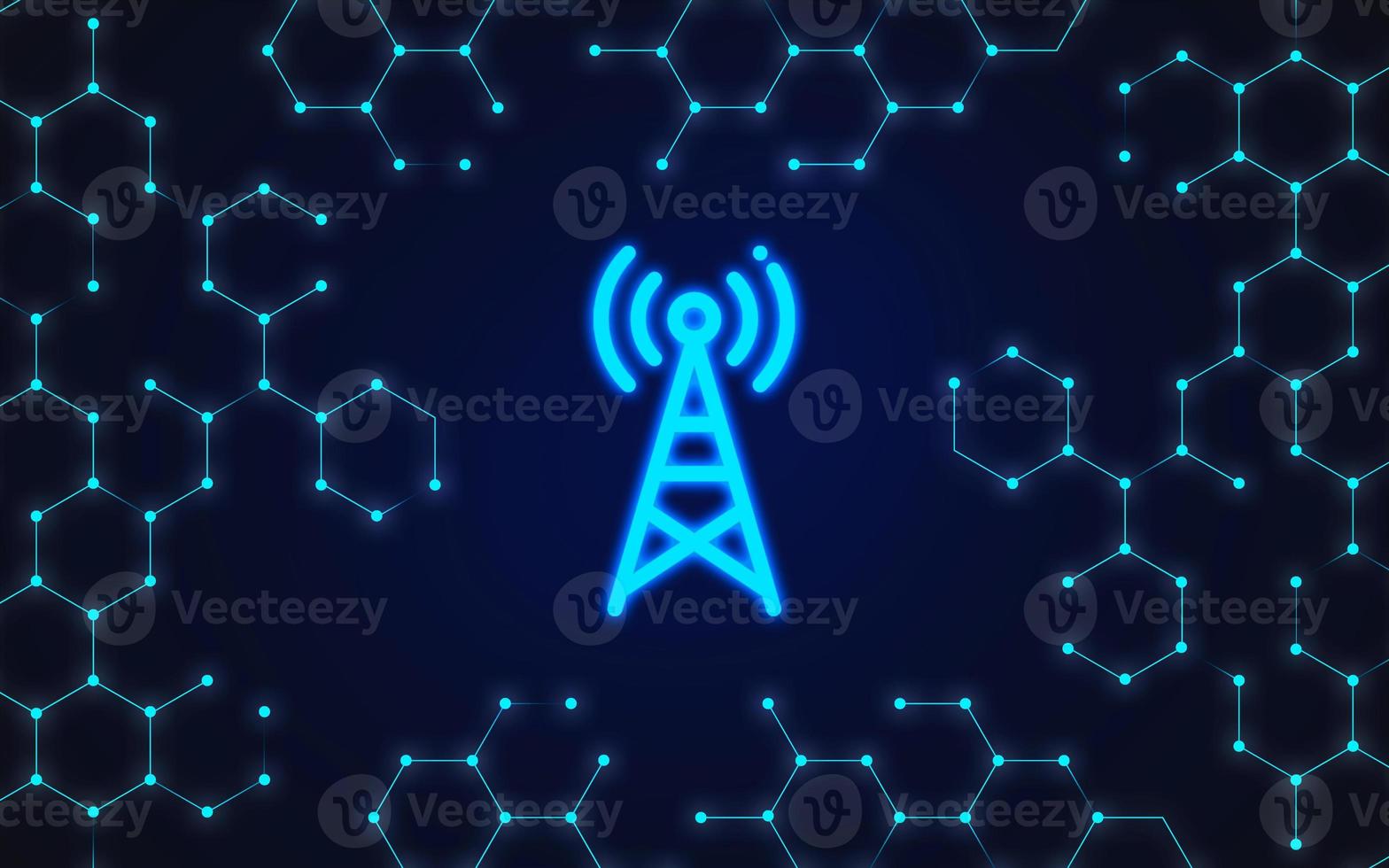 Life addicted to cyber connection. Radar antenna icon. photo