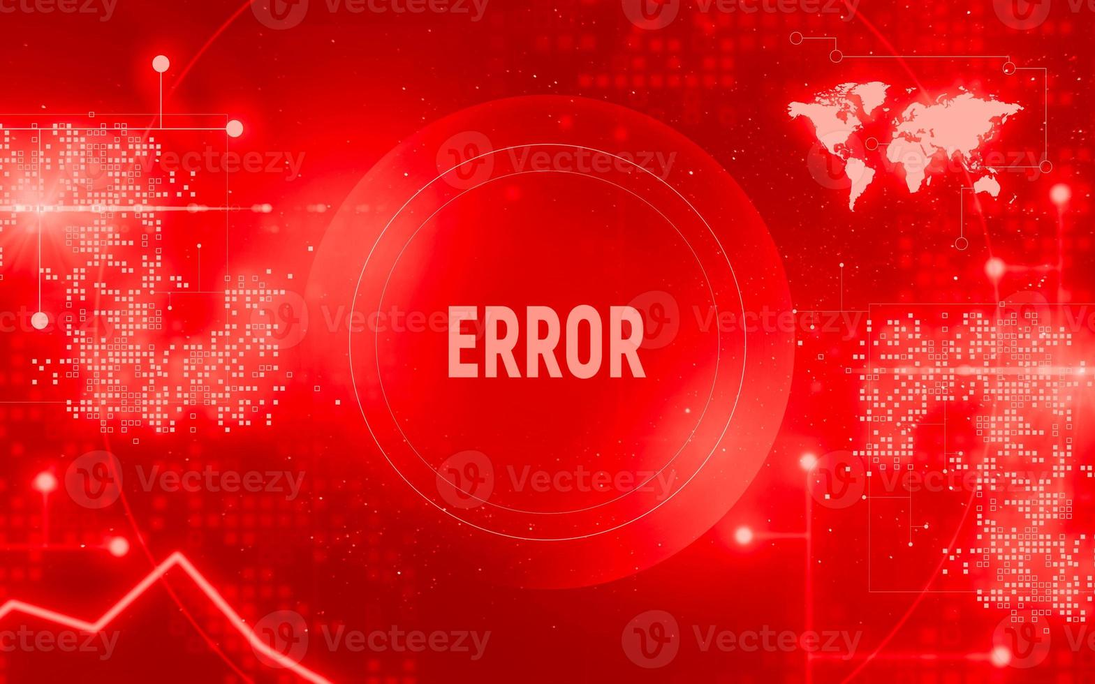 Error sign. Serious problems with the protection of cyberspace. photo