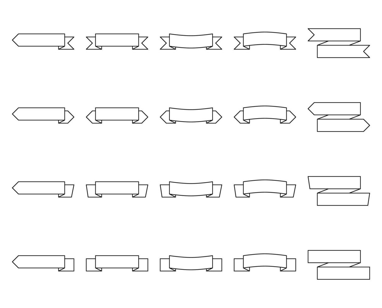 Line ribbon banner. Design elements for decoration. vector