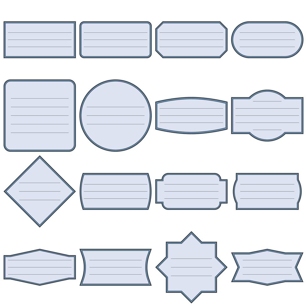etiquetas geométricas, etiqueta de cuaderno, marco para mensaje, etiquetas de línea. vector