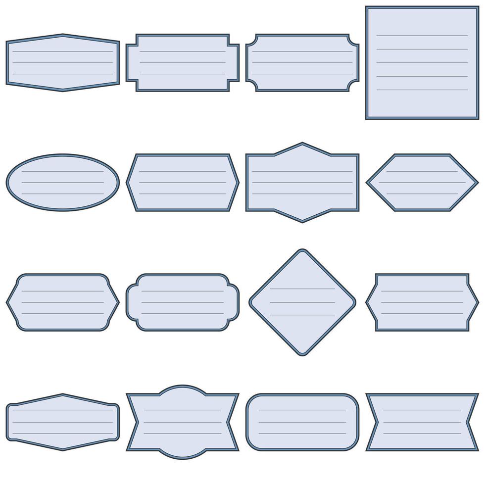 etiquetas geométricas, etiqueta de cuaderno, marco para mensaje, etiquetas de línea. vector