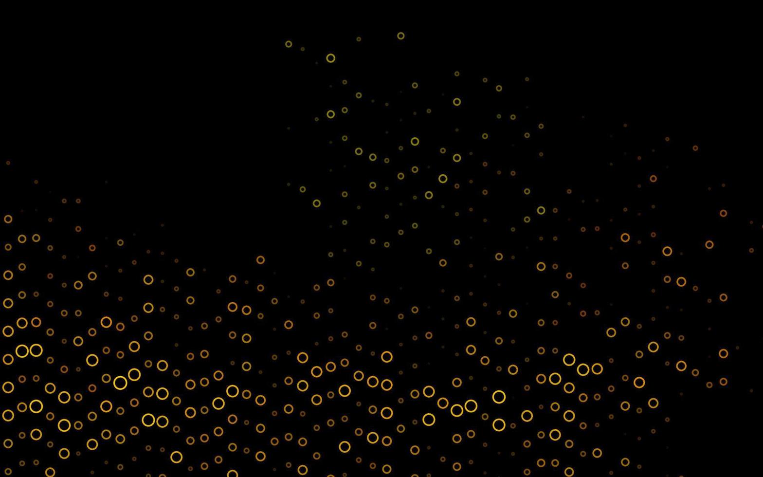 Dark Yellow, Orange vector background with bubbles.