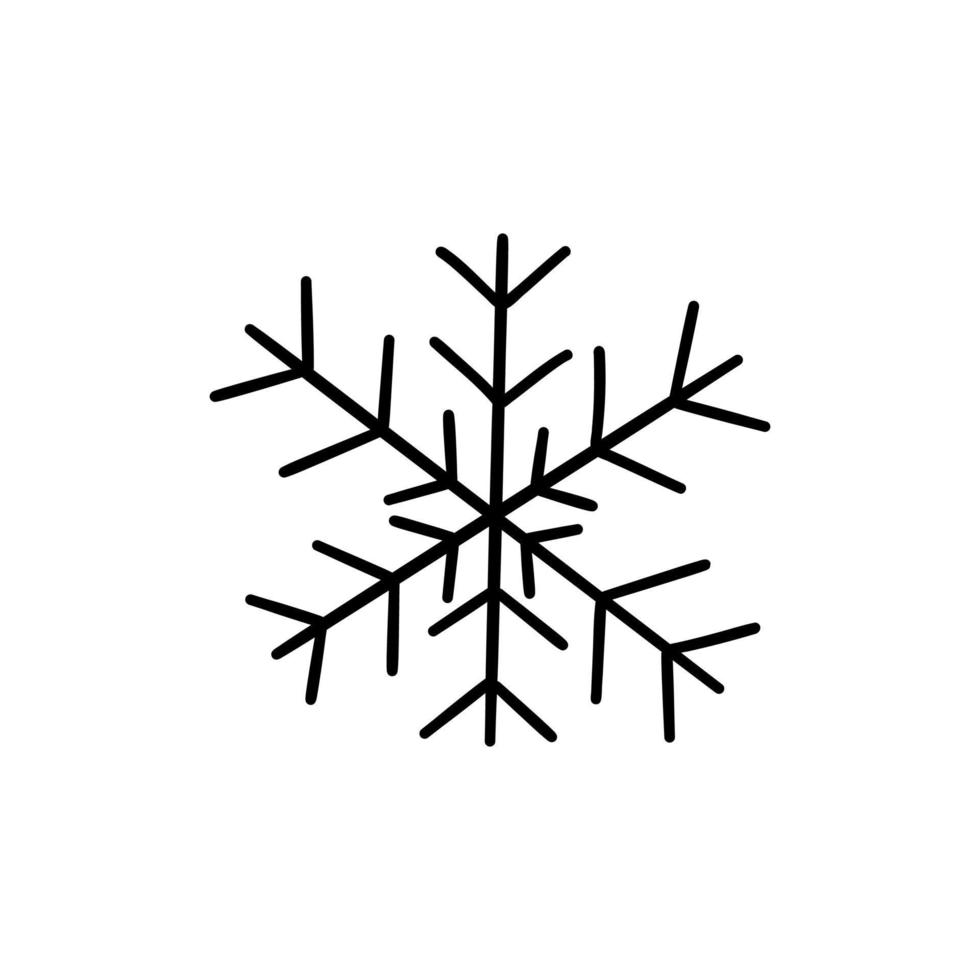 copo de nieve. garabato aislado vectorial en blanco y negro vector