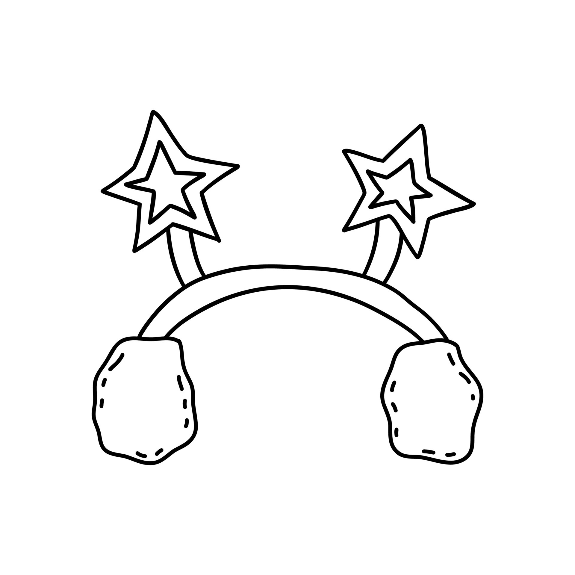 Headband with star antennas. Vector black and white 15021146 Vector Art