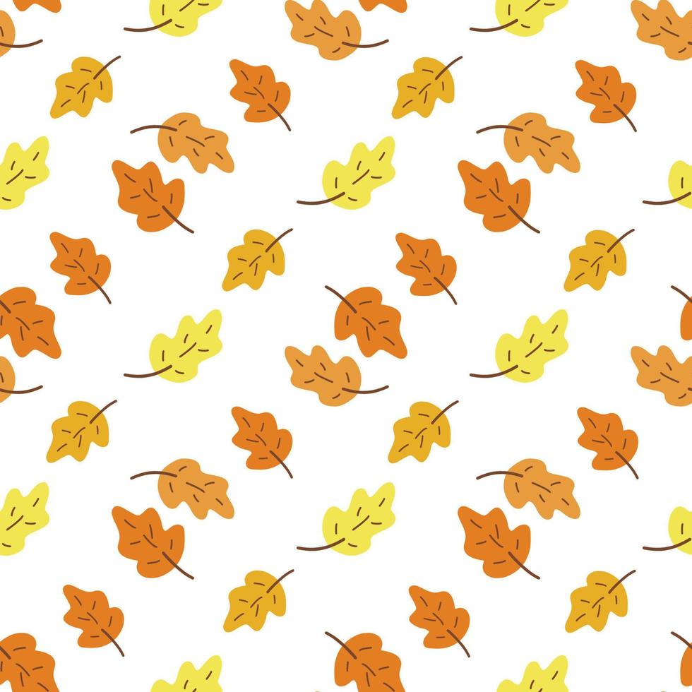 Seamless pattern with autumn oak leaves. Vector