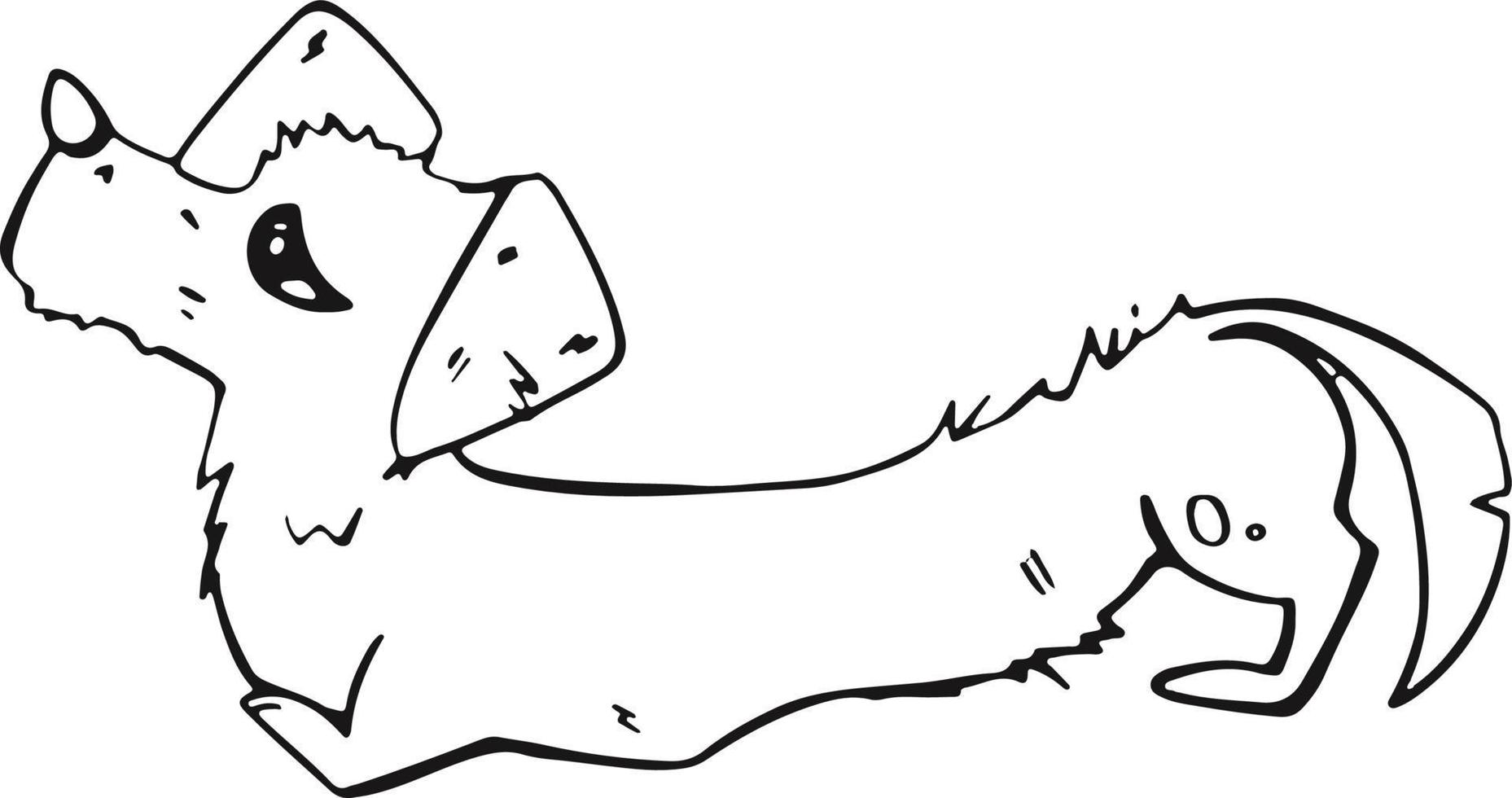 estilo de dibujos animados el perro agradece, el cachorro botín arriba. ilustración vectorial vector