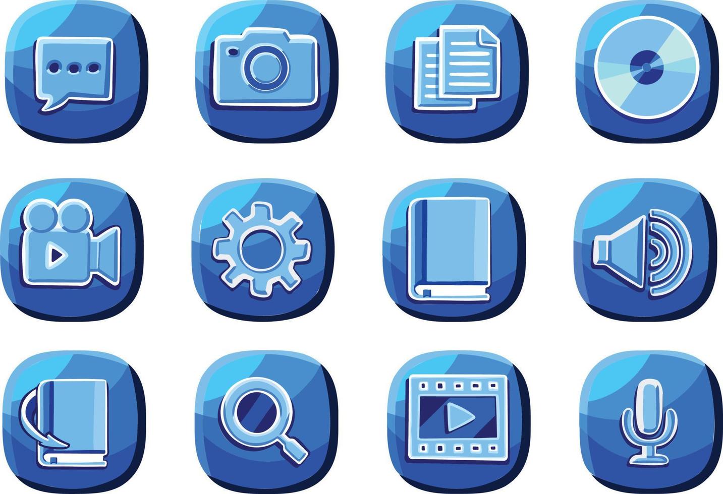 Symbol icon vector cyan blue set web