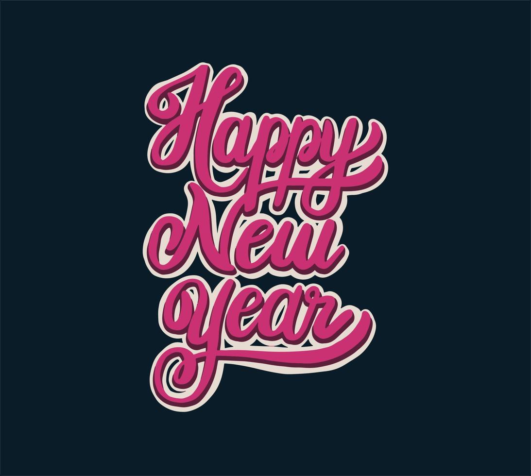 feliz año nuevo letras y vacaciones vector