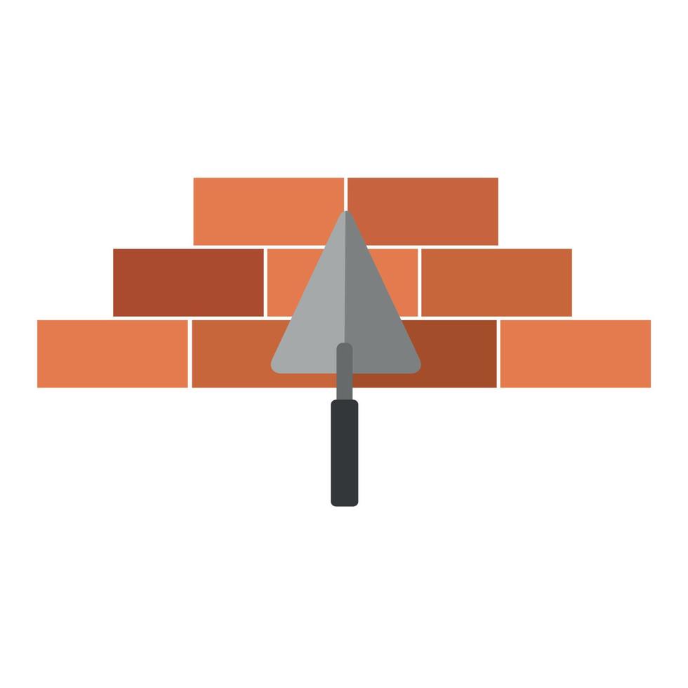 Illustration of a brick with a trowel vector