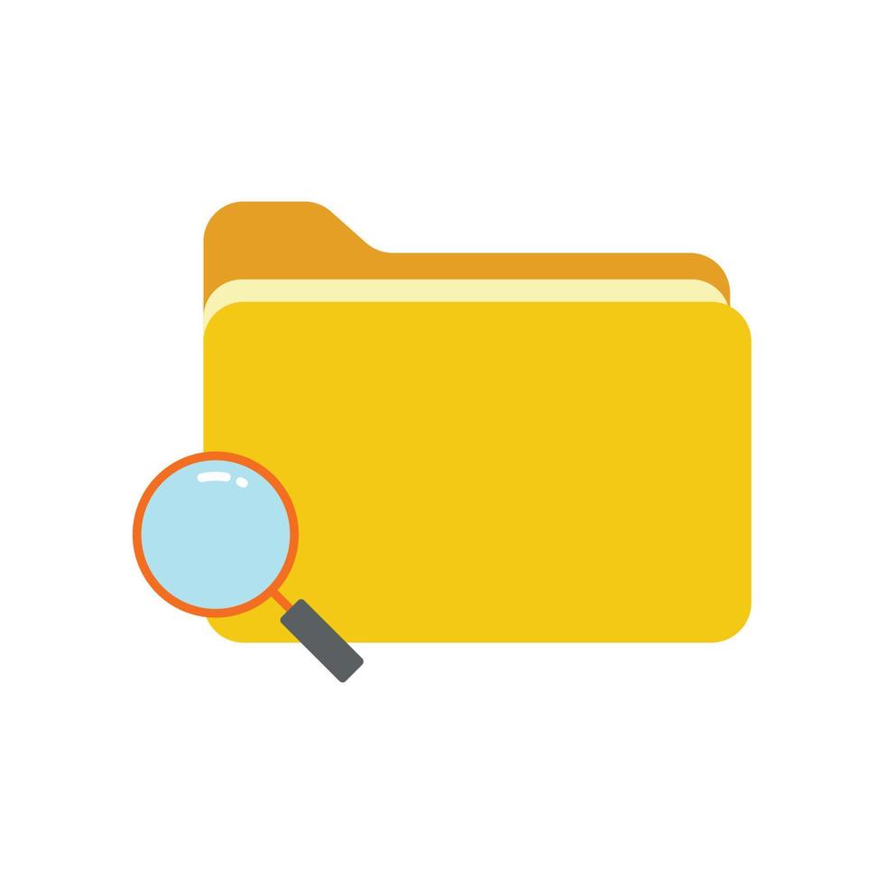 Folder search icon flat design art vector