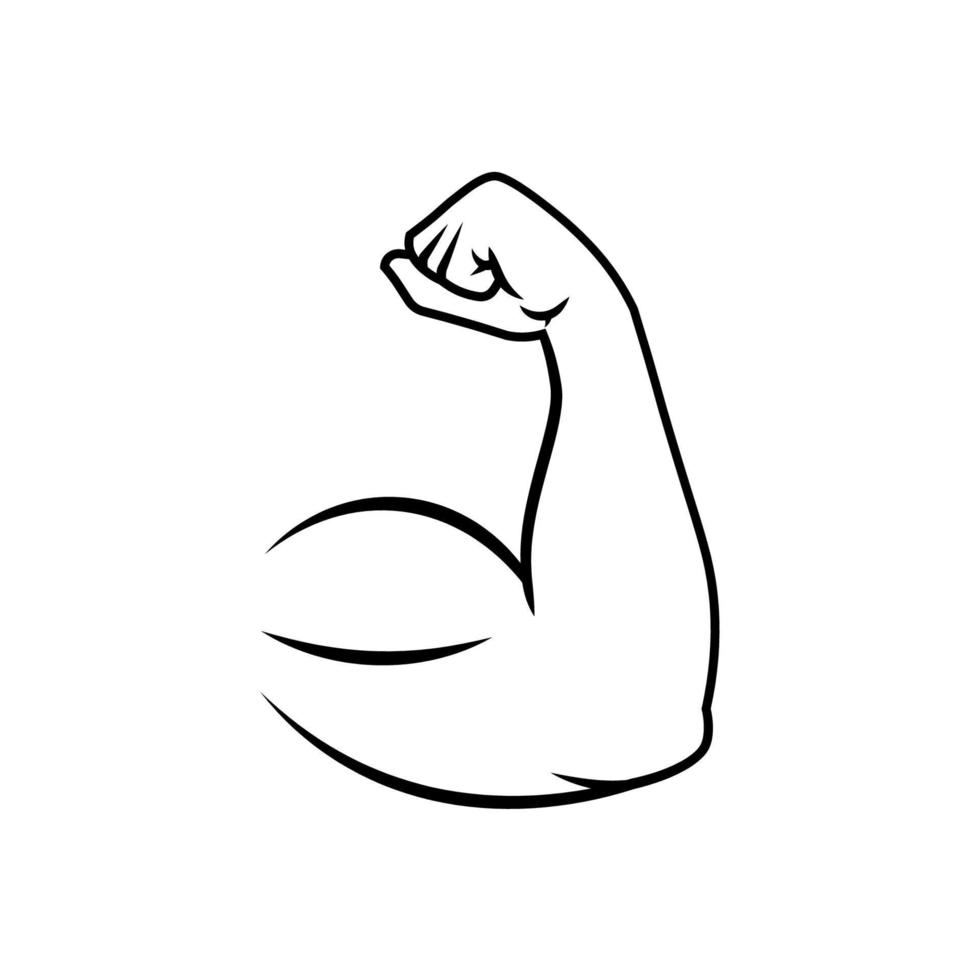 Biceps flex arm line art 15021451 Vector Art at Vecteezy