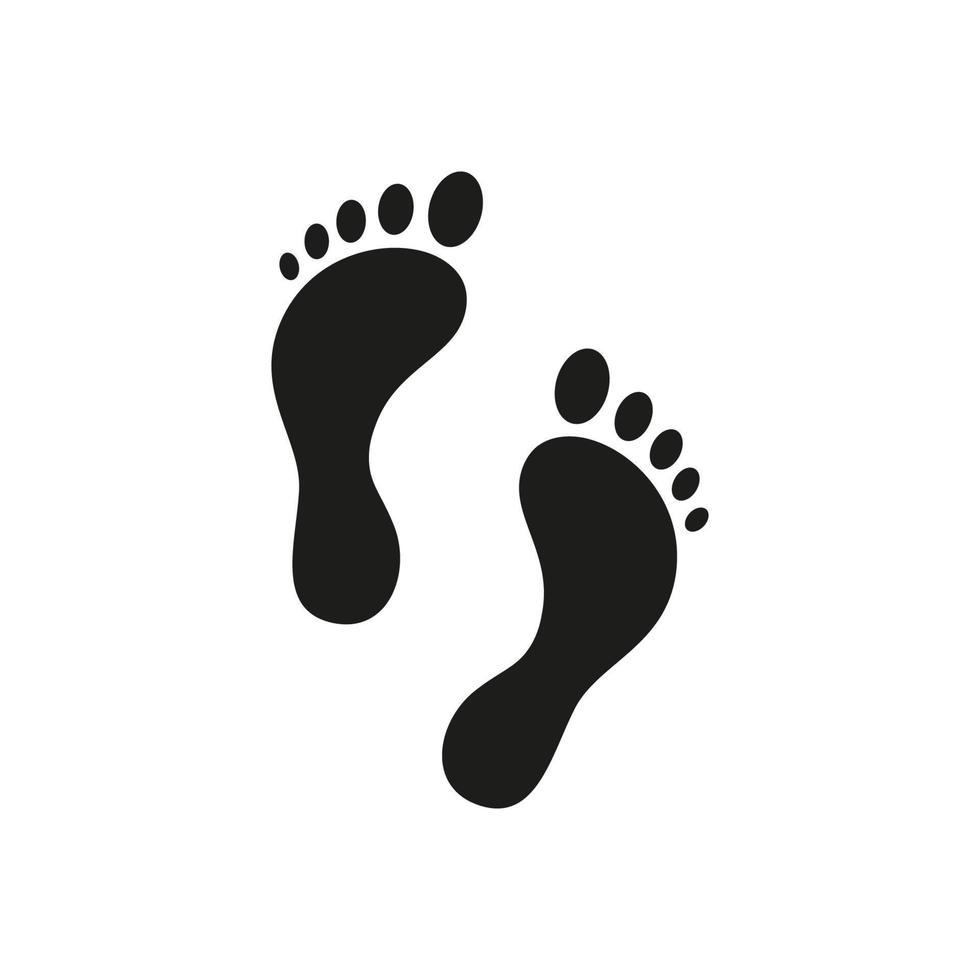 Human foot print vector isolated on white background