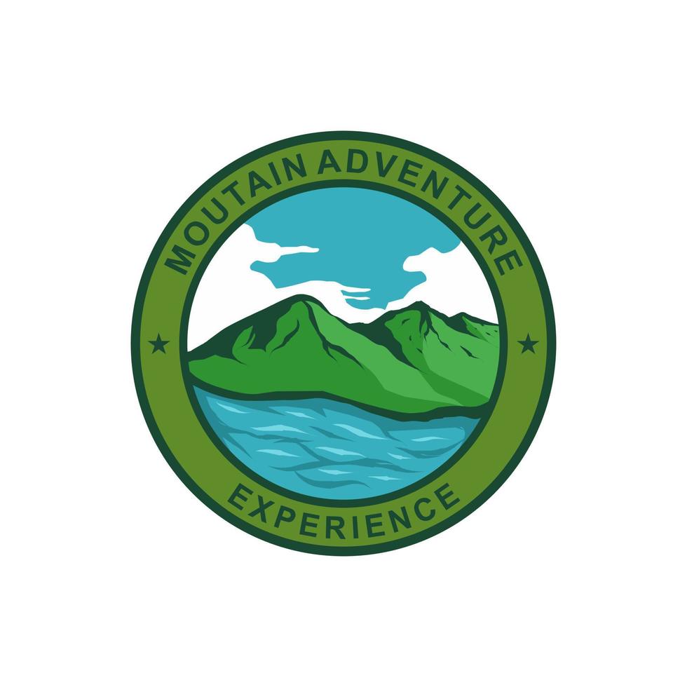 mountain and sea adventure logo or symbol vector