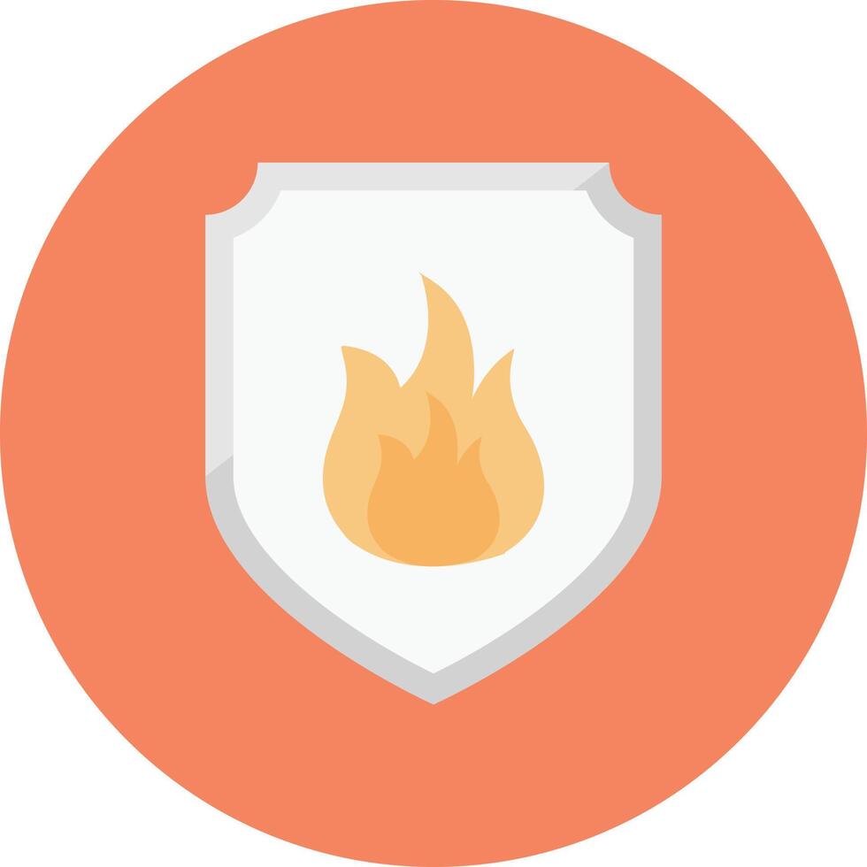 Ilustración de vector de escudo de fuego en un fondo. Símbolos de calidad premium. Iconos vectoriales para concepto y diseño gráfico.