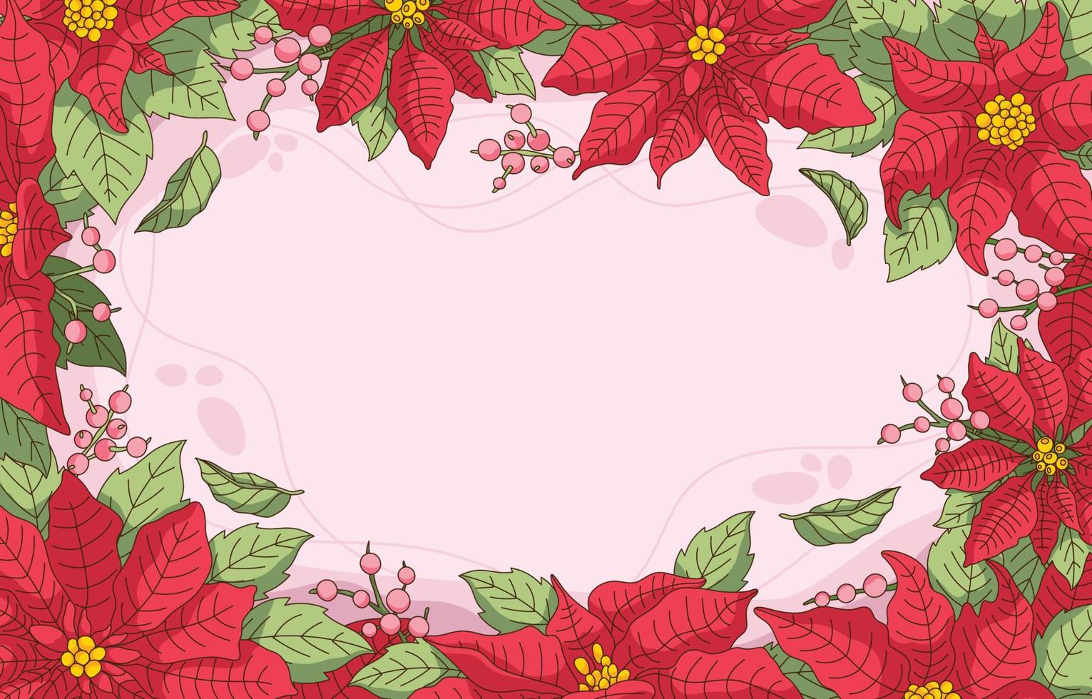 Poinsettias and Foliage Concept vector