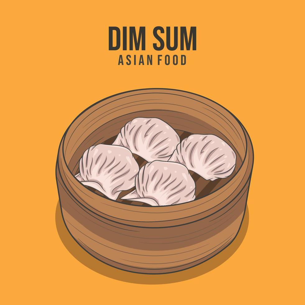 Asian food. Dim sum, traditional Chinese food vector