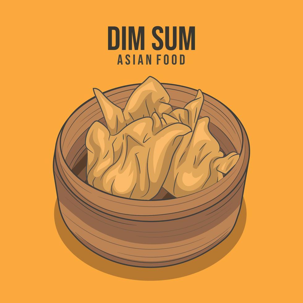 comida asiática. dim sum, comida tradicional china vector