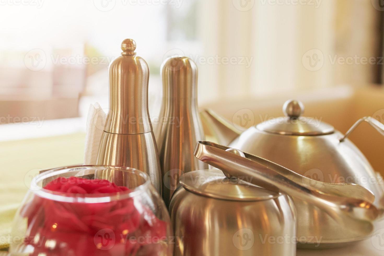 Table setting in cafe. photo