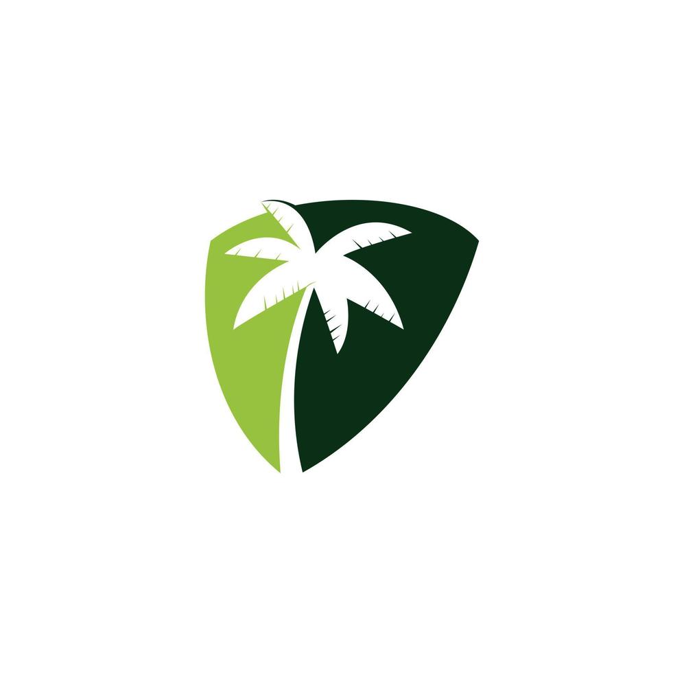 Tropical beach and palm tree logo design. Creative simple palm tree vector logo design