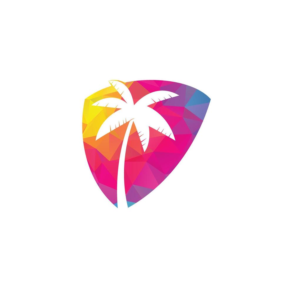 Tropical beach and palm tree logo design. Creative simple palm tree vector logo design