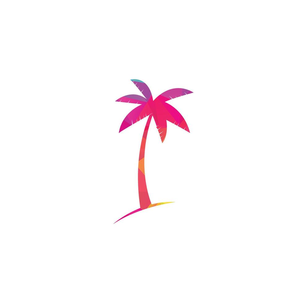 Tropical beach and palm tree logo design. Creative simple palm tree vector logo design