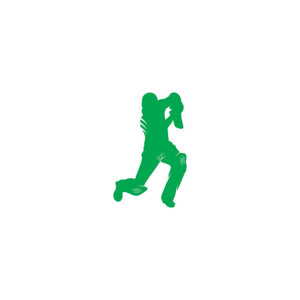 Batsman playing cricket. Cricket competition logo. Stylized cricketer character for website design. Cricket championship. vector