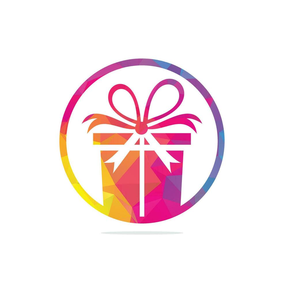 Gift box vector logo design. illustration of gift box present, greeting, surprise. Greeting box or wrap gift box.