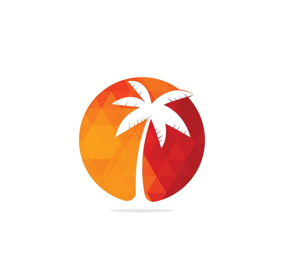Tropical beach and palm tree logo design. Creative simple palm tree vector logo design