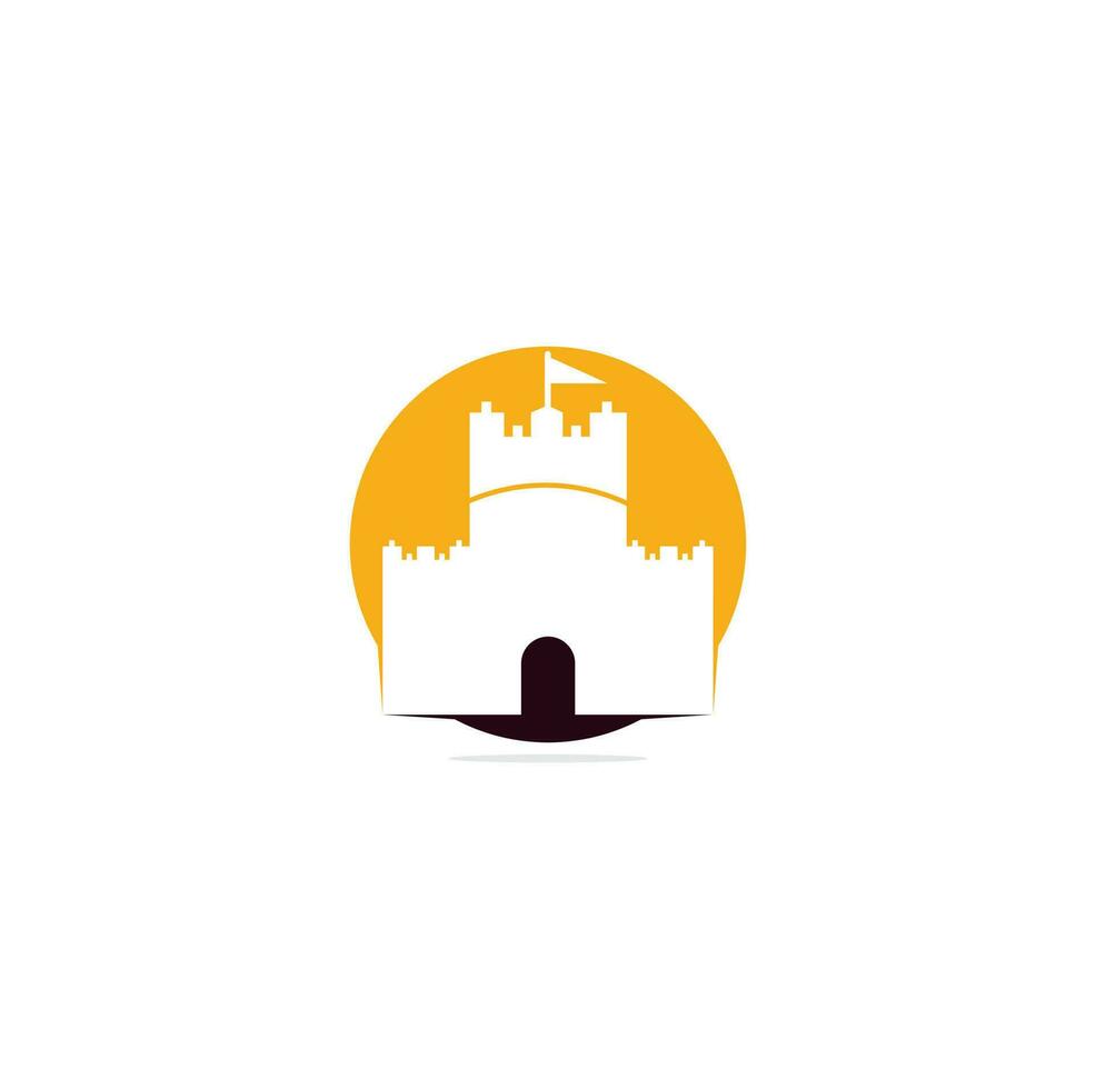 Castle vector logo design. Castle Tower logo Template Vector.