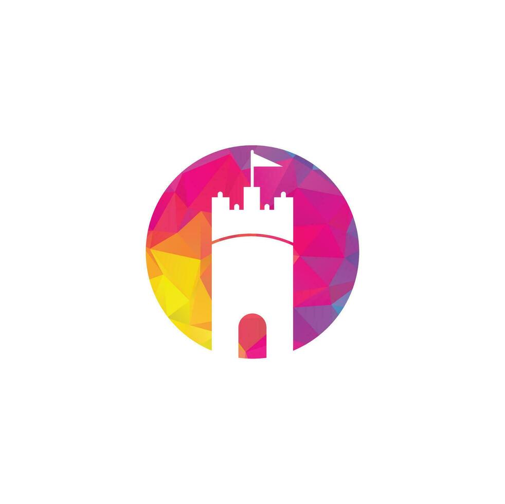Castle vector logo design. Castle Tower logo Template Vector.