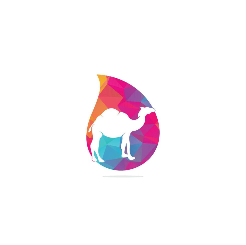 Camel drop shape concept logo template vector icon illustration design