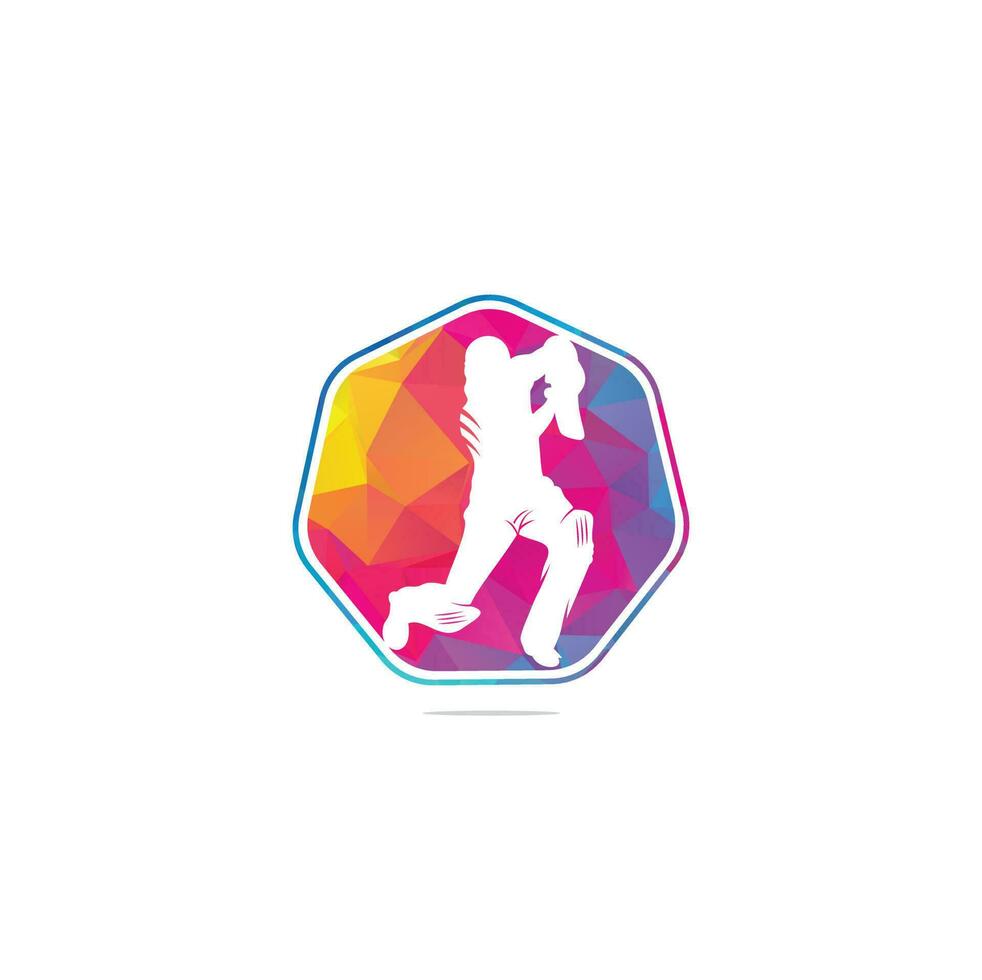Batsman playing cricket. Cricket competition logo. Stylized cricketer character for website design. Cricket championship. vector