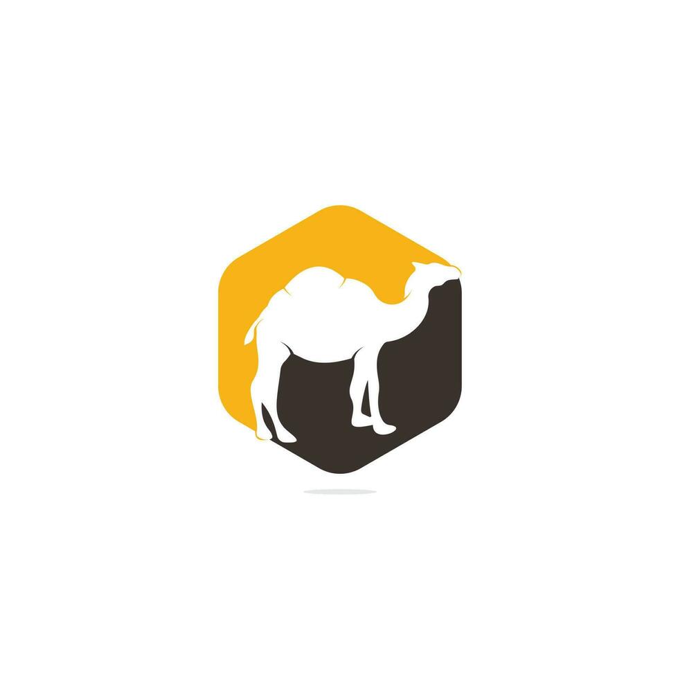 Camel bulb shape concept logo template vector icon illustration design