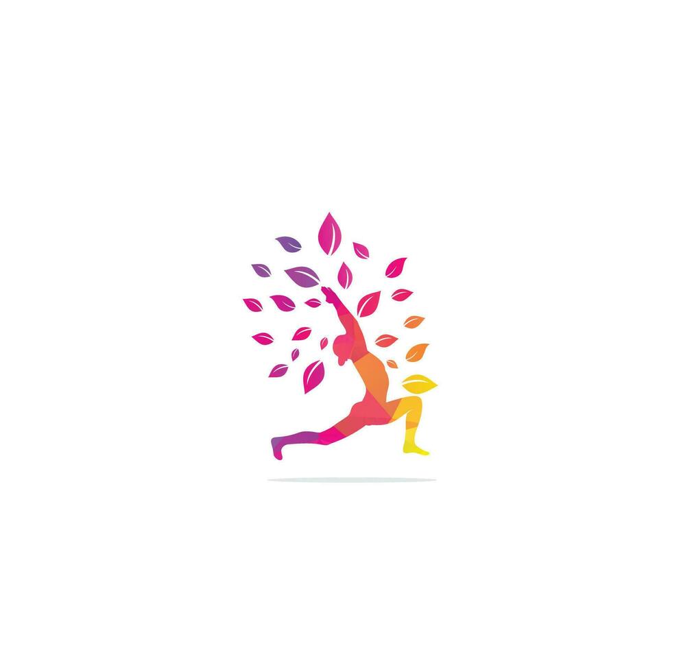 Yoga logo design stock. human meditation in lotus flower vector illustration.Yoga logo design template. Cosmetics icon and Spa logo. Yoga Pose Vector