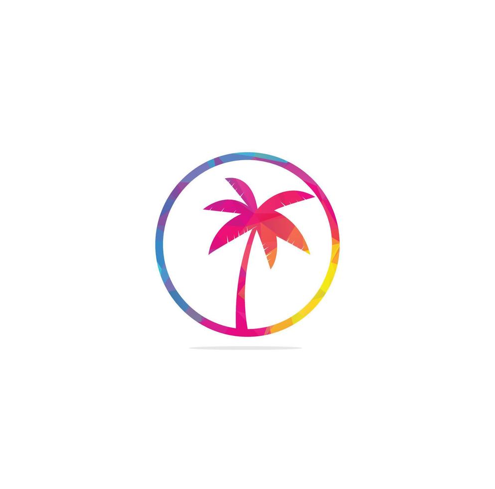 Tropical beach and palm tree logo design. Creative simple palm tree vector logo design