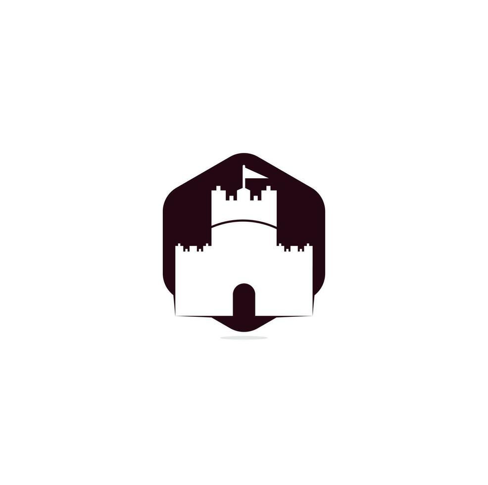 Castle vector logo design. Castle Tower logo Template Vector.