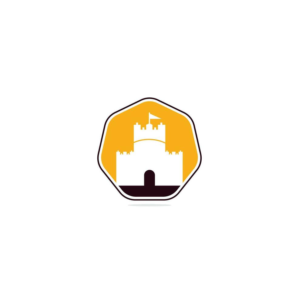 Castle vector logo design. Castle Tower logo Template Vector.