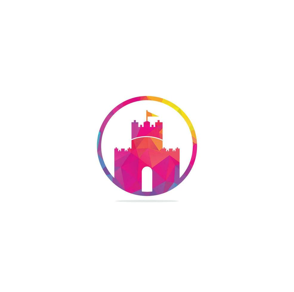 Castle vector logo design. Castle Tower logo Template Vector.