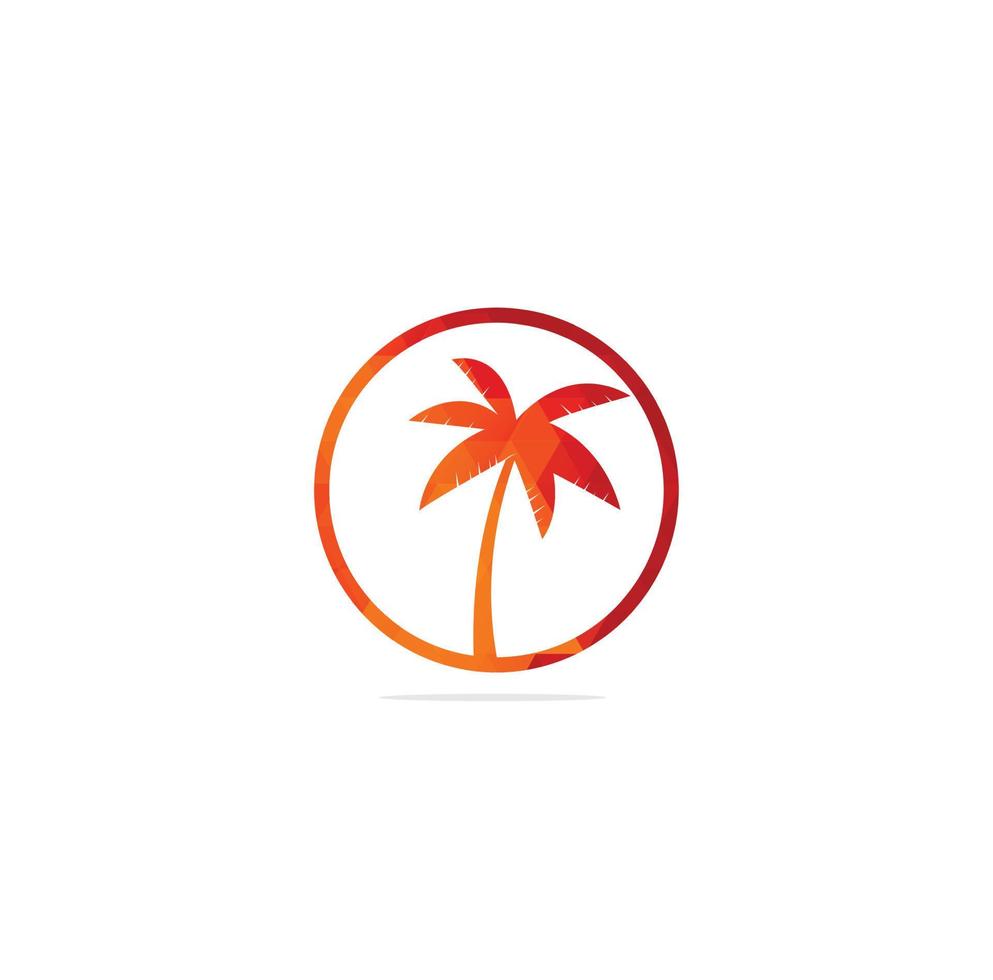 Tropical beach and palm tree logo design. Creative simple palm tree vector logo design