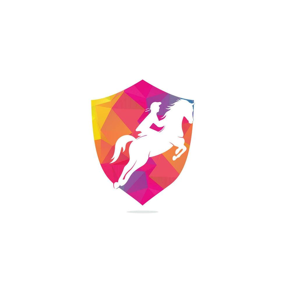 Racing horse with jockey Logo Design icons. Equestrian sport logo. Jockey riding jumping horse. Horse riding logo. vector