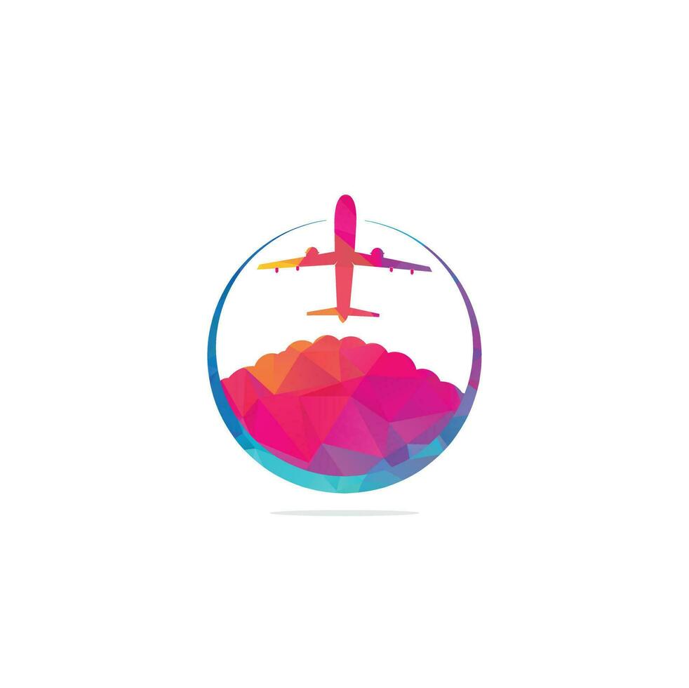 plantilla de logotipo vectorial de agencia de viajes. plantilla de logotipo de vacaciones. turismo de viaje en avión. alrededor del vector de iconos del mundo. logotipo de viaje mundial de diseño creativo.