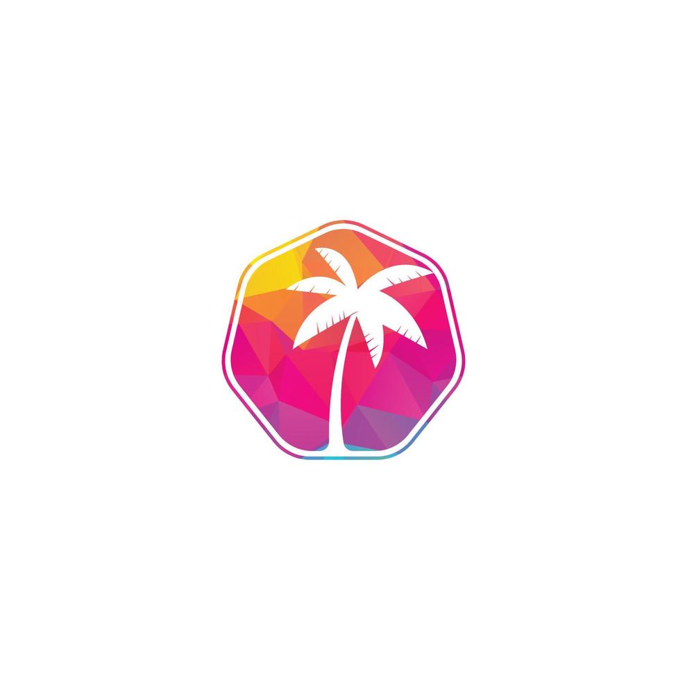 Tropical beach and palm tree logo design. Creative simple palm tree vector logo design