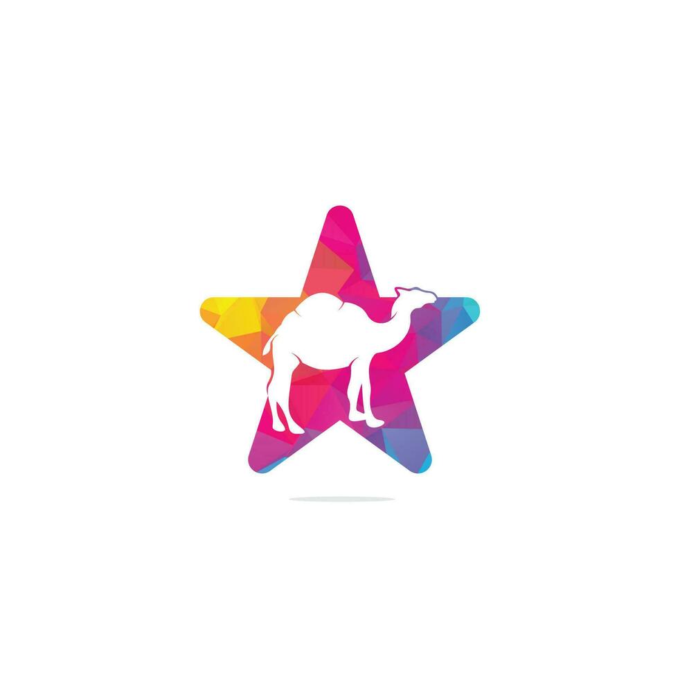 Camel star shape concept logo template vector icon illustration design