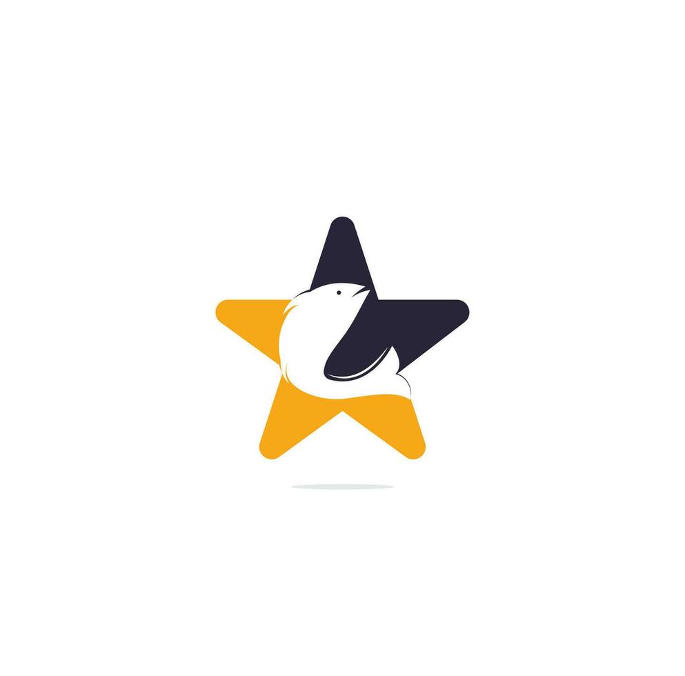 diseño de logotipo vectorial de concepto de forma de estrella de pescado. concepto de logotipo de pesca. vector
