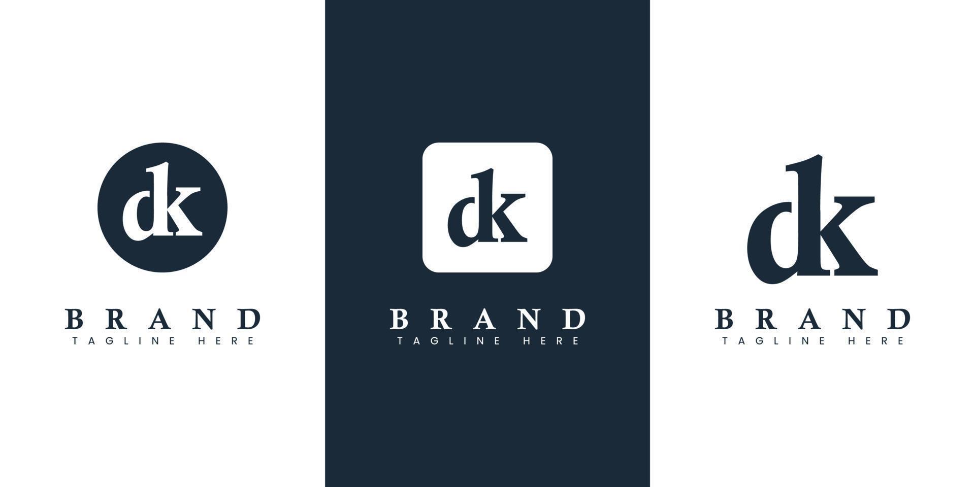 logotipo moderno de la letra dk, adecuado para cualquier negocio o identidad con las iniciales dk o kd. vector